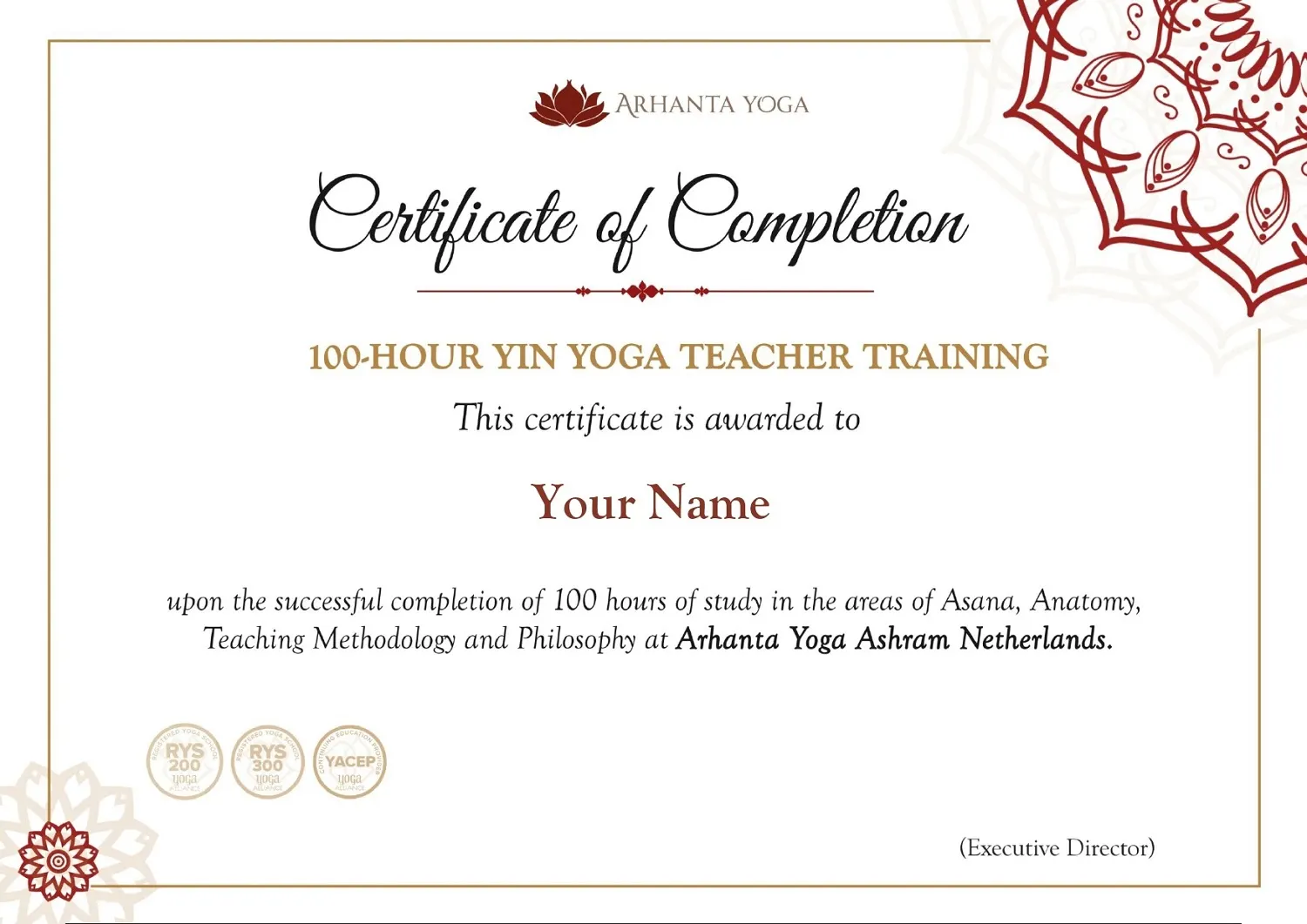 Certificat de formation de professeur de yin yoga de 100 heures Certificat de formation de professeur de yin yoga de 100 heures