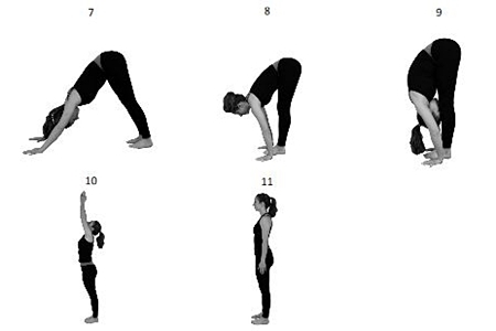 Vinyasa Yoga Surya Namaskara A steps 7-11