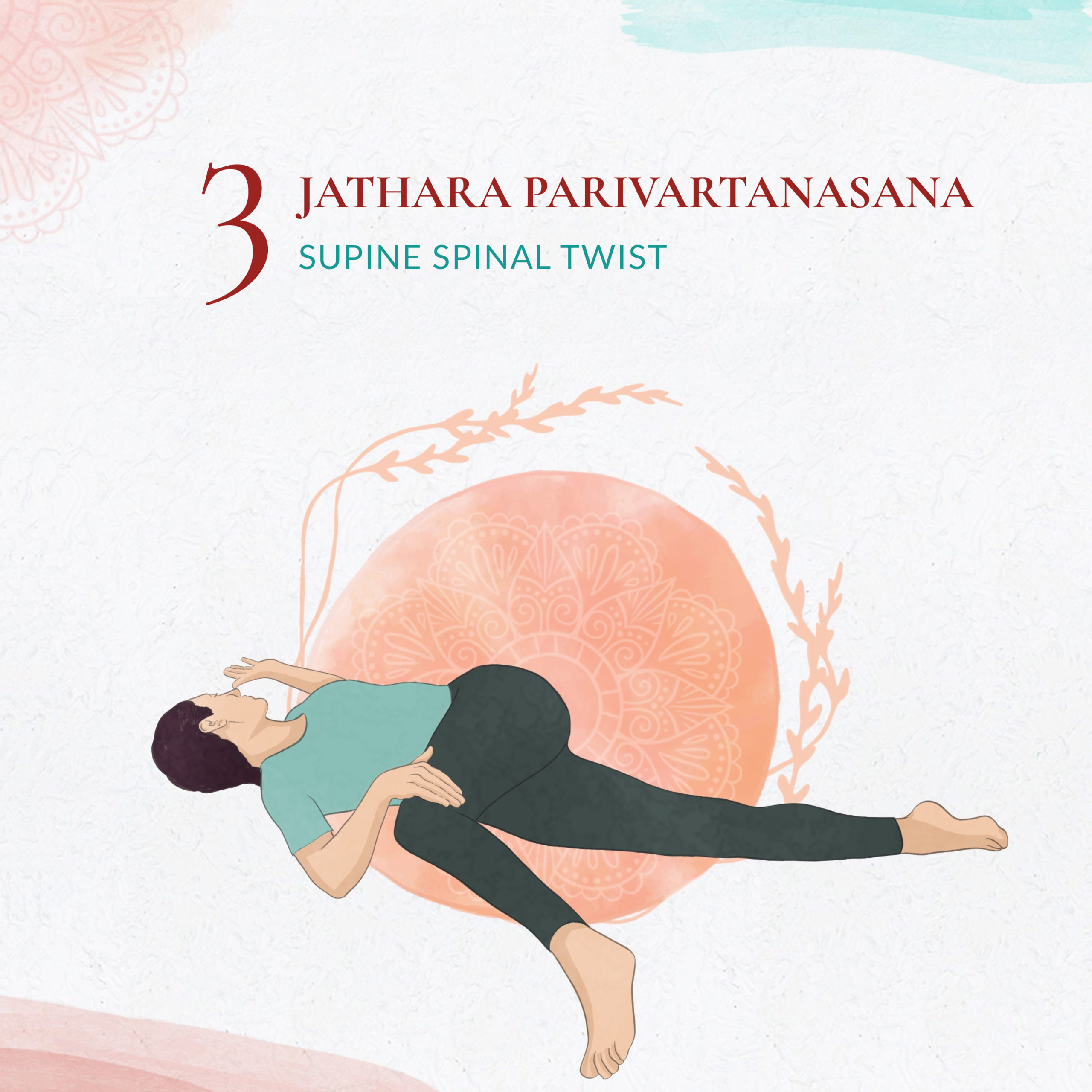 Jathara Parivartanasana - Torsion vertébrale supine 