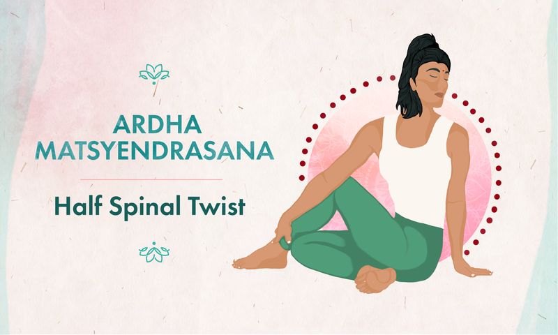 Half Spinal Twist - Ardha Matsyendrasana - Floor Yoga Seated Poses
