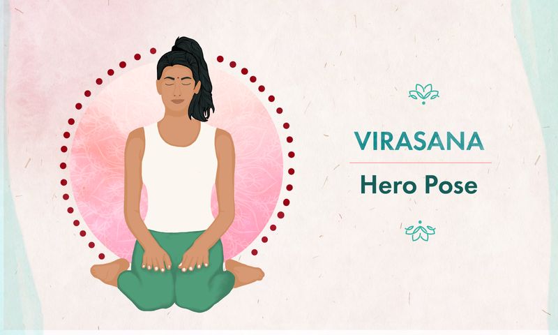 Hero Pose - Virasana Pose - Sitting Yoga Asana