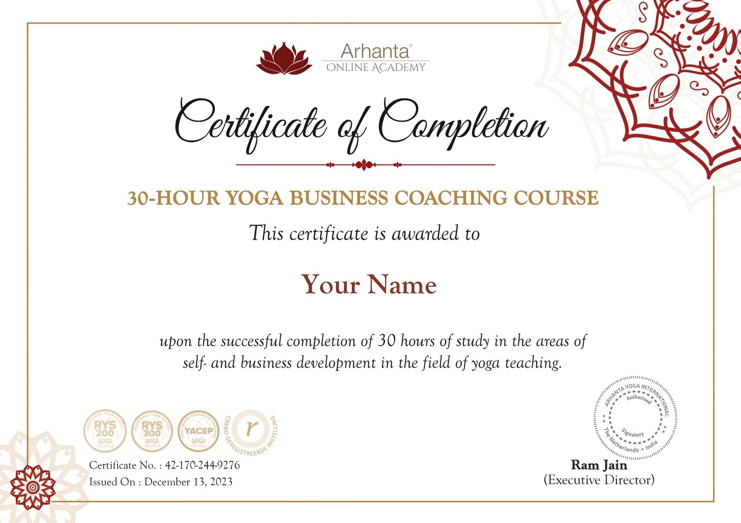 30-hour Yoga Business Coaching Certification