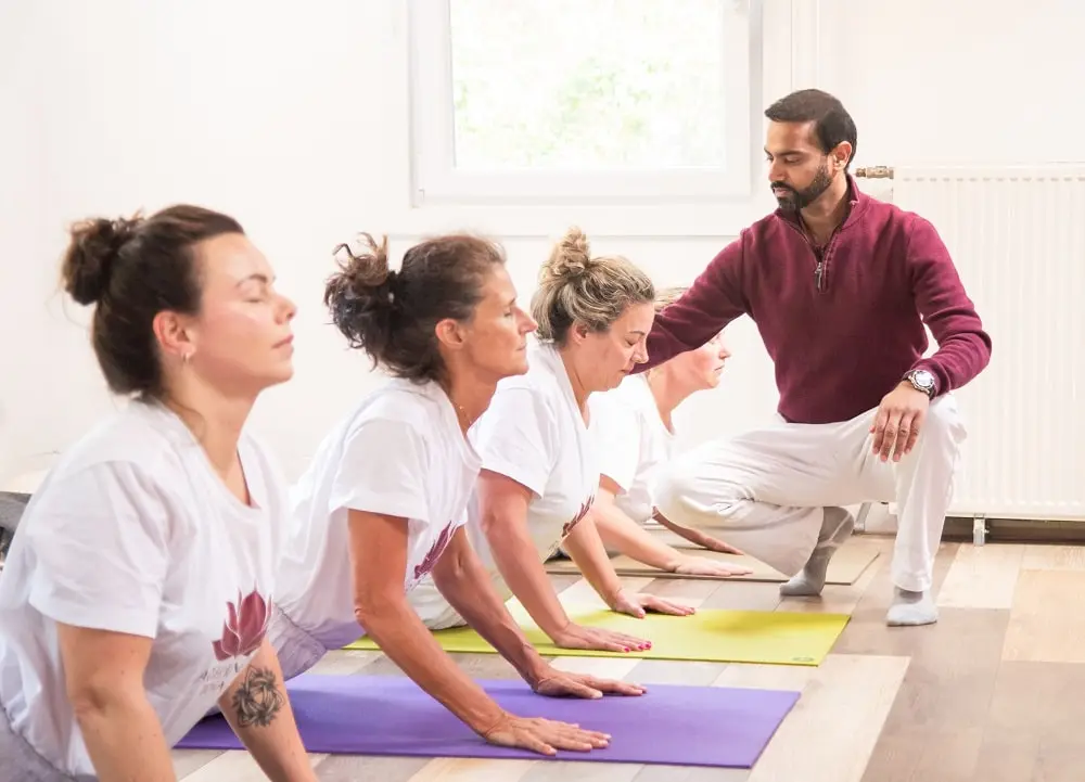 Students on the 200-hour yoga teacher training at Arhanta Yoga Ashram in the Netherlands