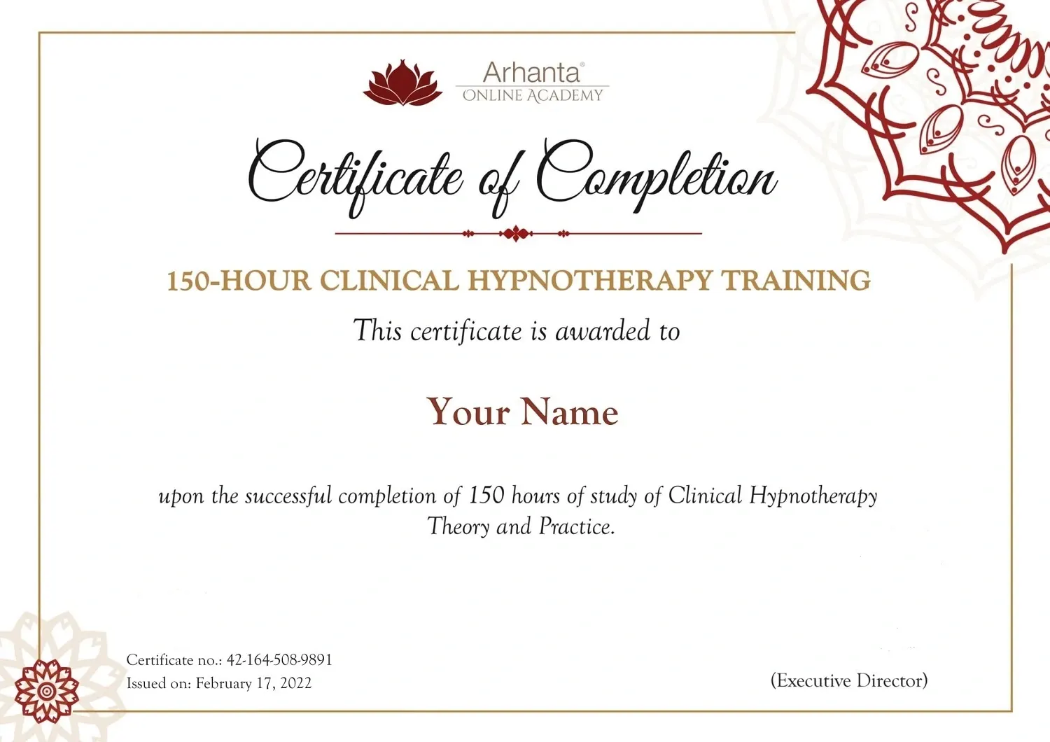 150 Hour Clinical Hypnotherapy Training