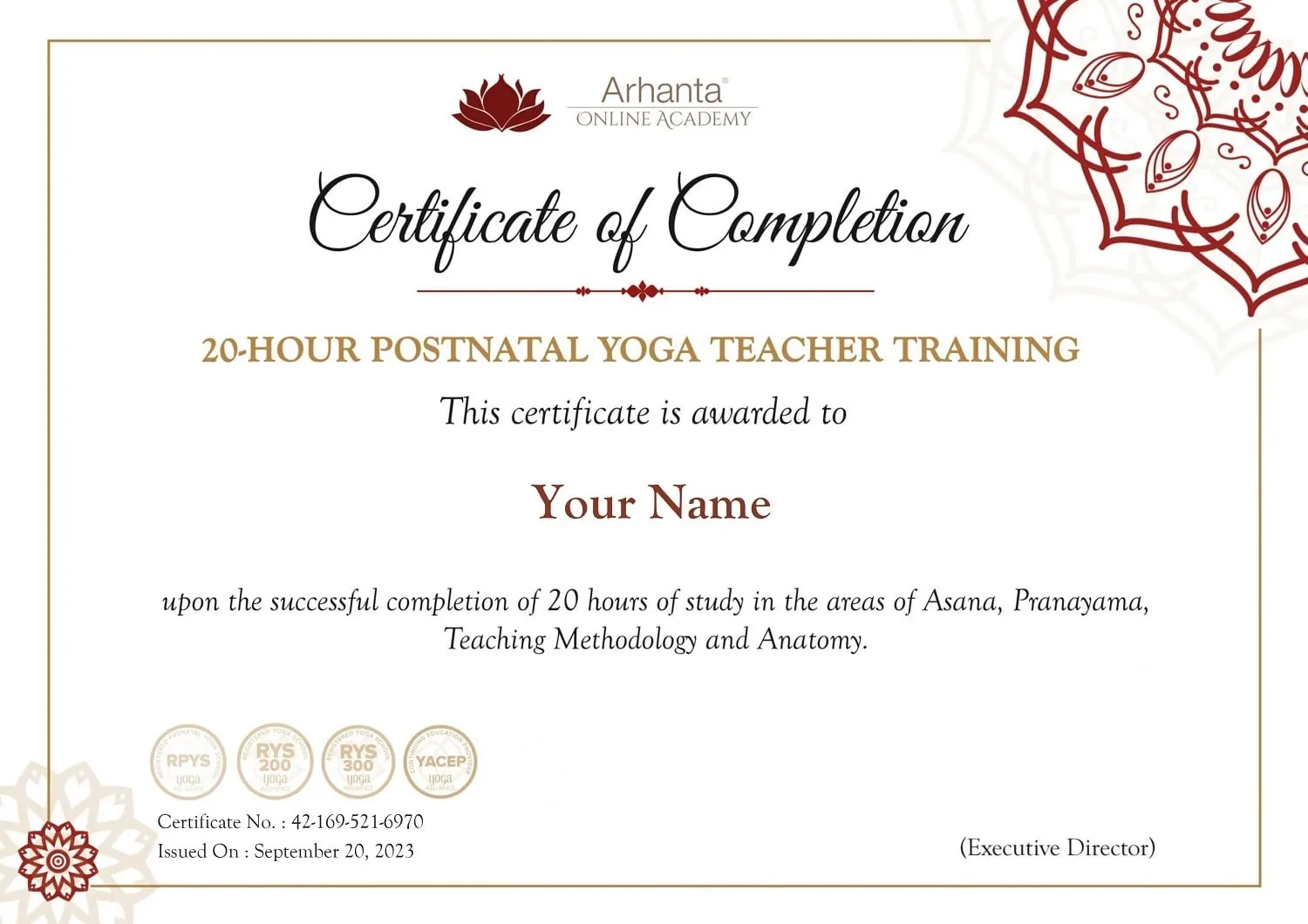 20-Hour Online Postnatal YTT Certificate