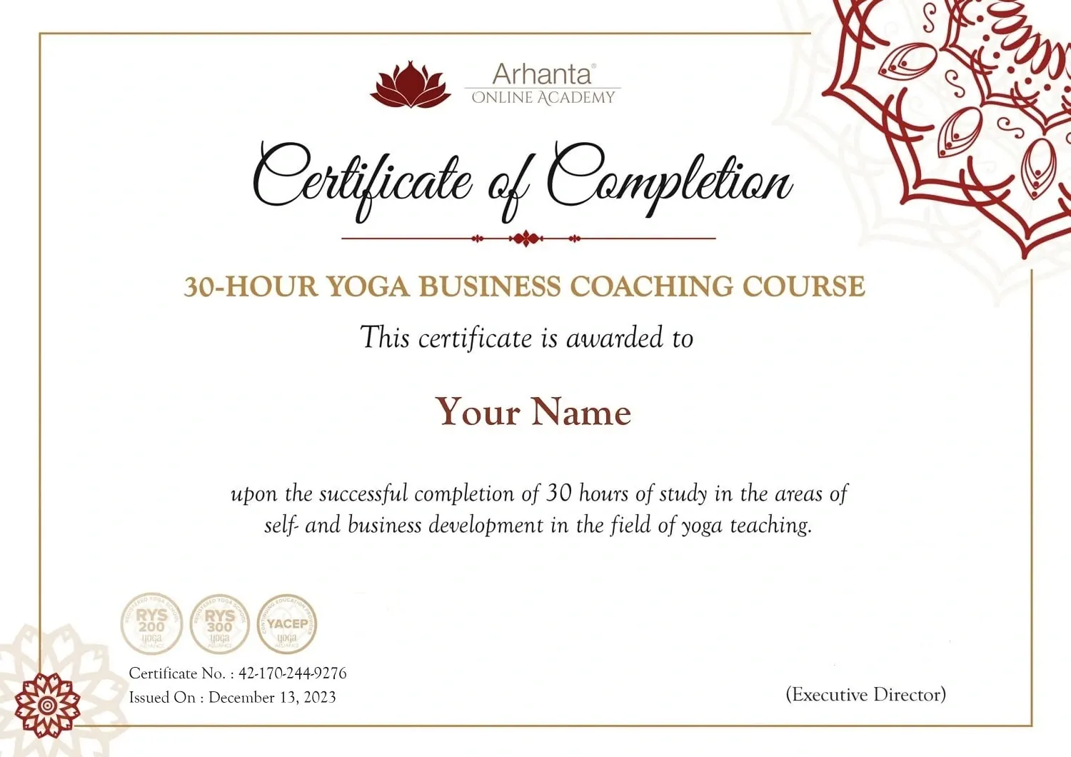 30-hour Yoga Business Coaching Certification