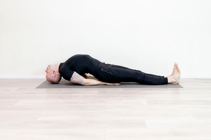 Yoga practitioner performing the Fish pose