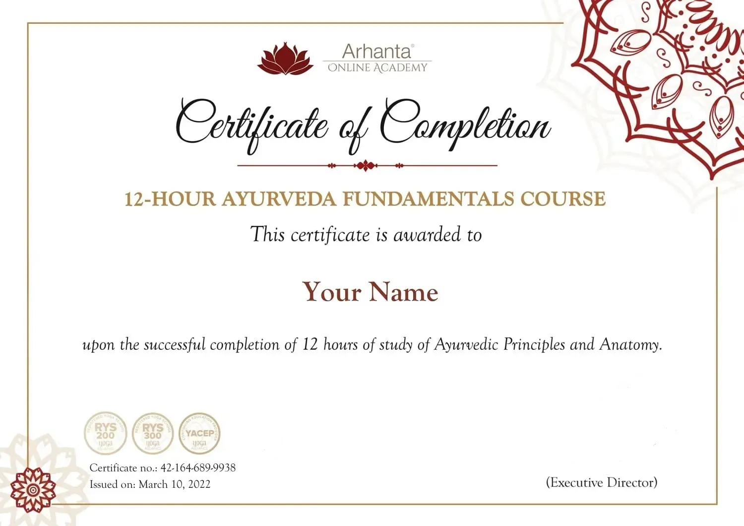 Ayurveda Online Certification