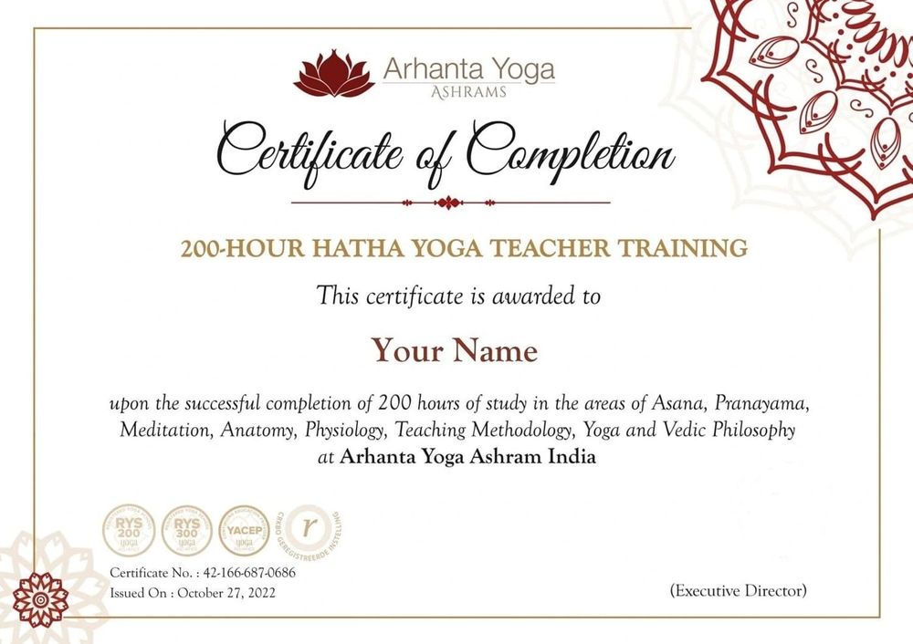 200 Hour Hybrid Yoga Teacher Training India Certificate